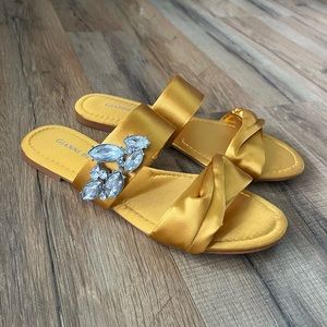 Gianni Bini Lewisa flat satin jeweled sandal